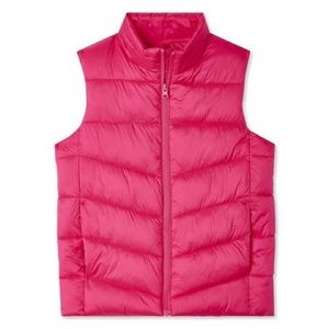 Faded Glory Sleeveless Zipper Padded Quilted Vest
